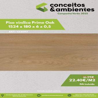 Piso Flutuante Vinílico 1524X180X5X0,5 MM Prime Oak SPC