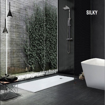 Base Chuveiro Silky 120X80X3 Gelcoat Br C/Válvula